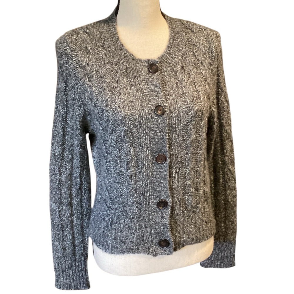 27 Miles Malibu Karlina Button Down Cashmere & Silk Grey Cardigan, Small